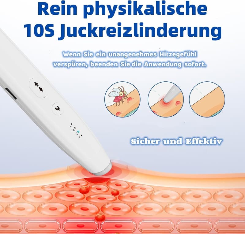 Wiederaufladbarer Elektro-Insektenstichheiler gegen Juckreiz und Schwellungen
