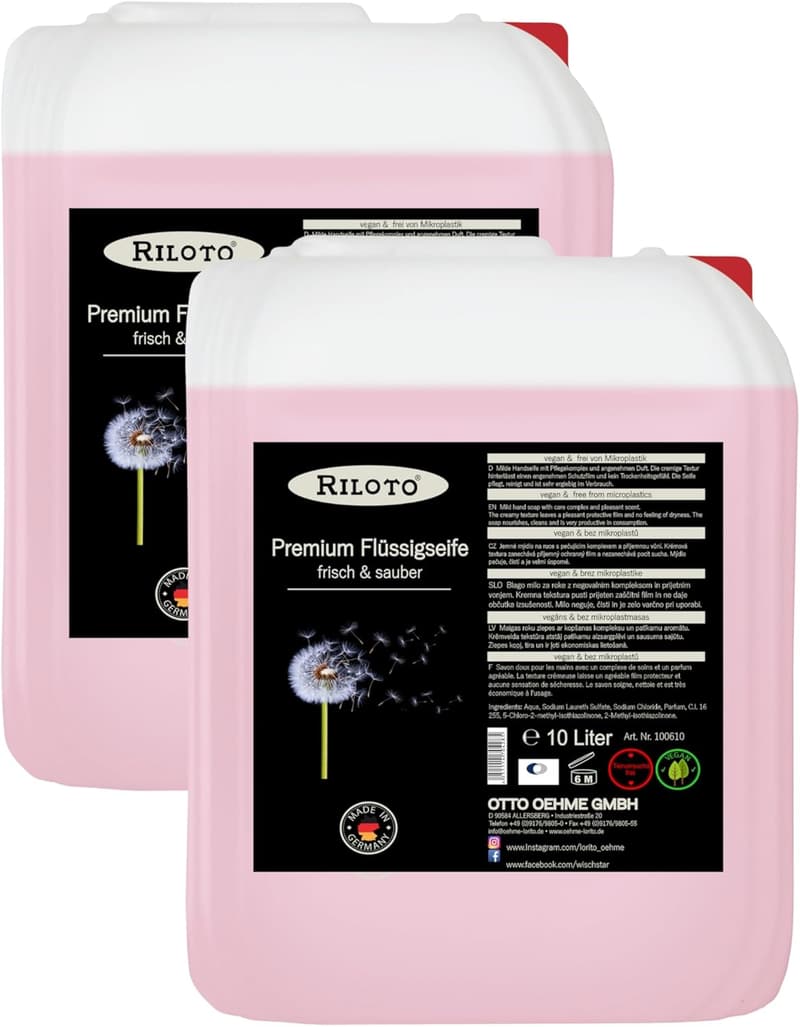 Lorito Premium Flüssigseife 2 x 10L - Vegane Handseife für sanfte Reinigung