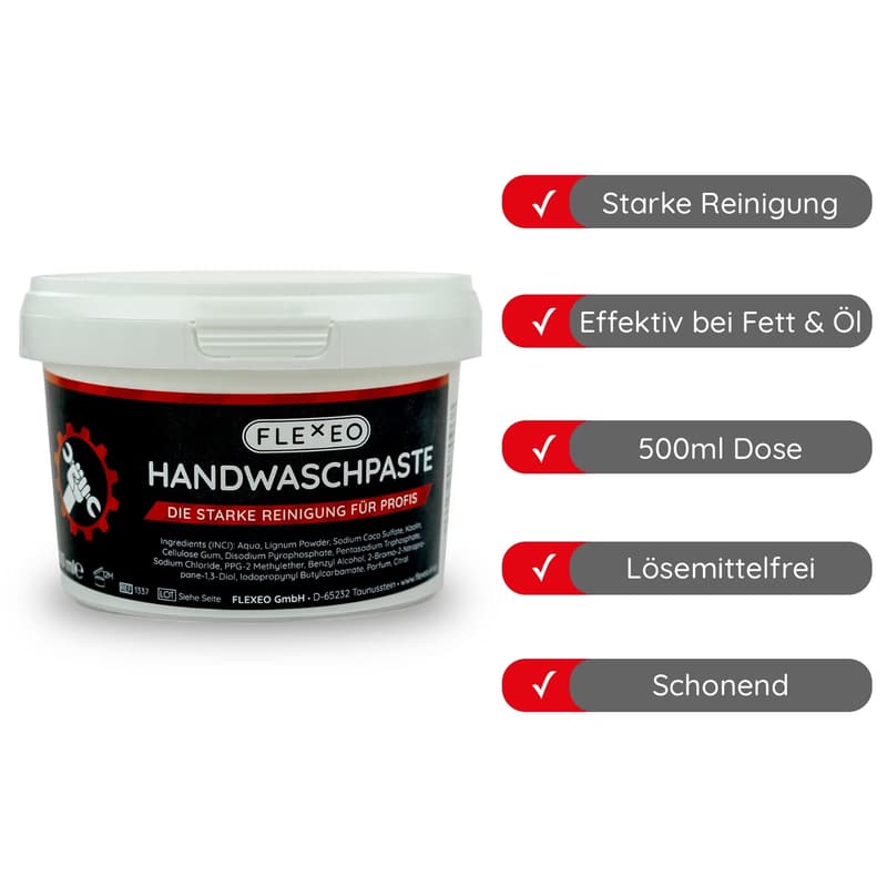 FLEXEO Handreiniger gegen starke Verschmutzungen, 500 ml Dose