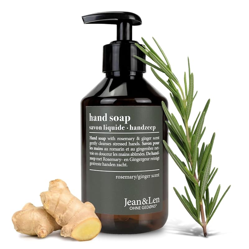 Jean & Len Handseife Rosmarin & Ingwer, nachfüllbare Flüssigseife, 250 ml