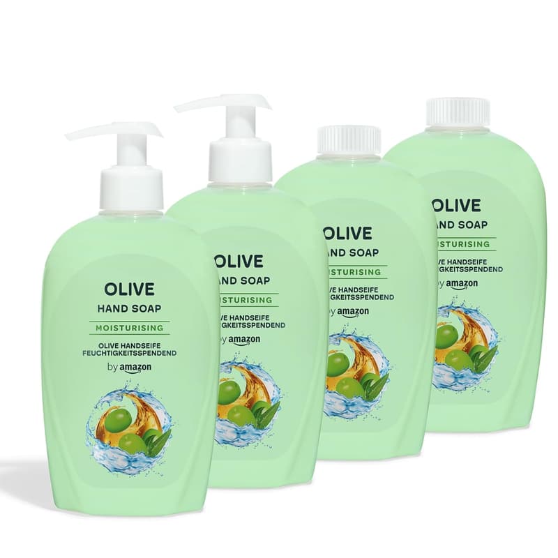 Olivenöl-Handseife von Amazon, 4 x 500 ml