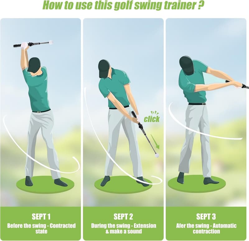 Golf Swing Trainer für Männer und Frauen – Einziehbare Trainingshilfe für Chipping und Hitting