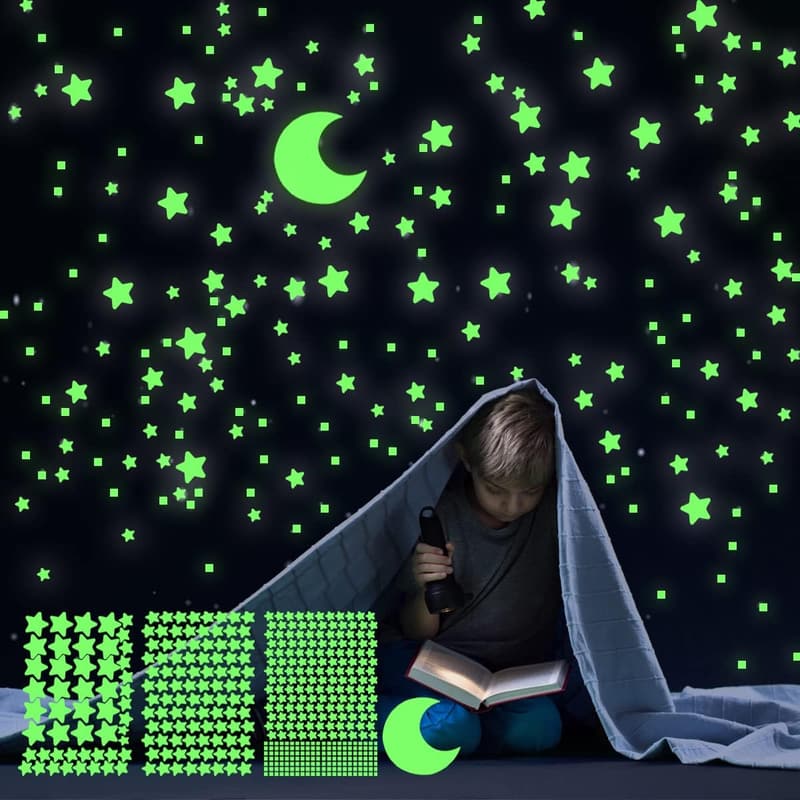 Leuchtende Wandsticker Sterne und Mond für Kinderzimmer