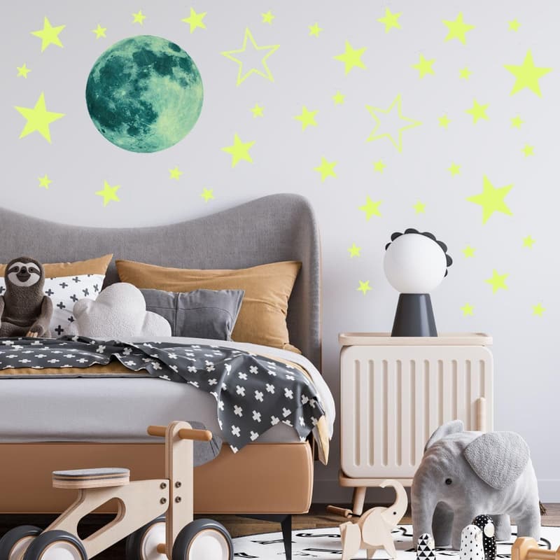 Leuchtende Sterne Wandaufkleber für Kinderzimmer - Glühende Deckensticker