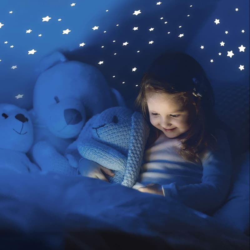 Fluoreszierende Leuchtsterne selbstklebend für Kinderzimmer – 96 Aufkleber