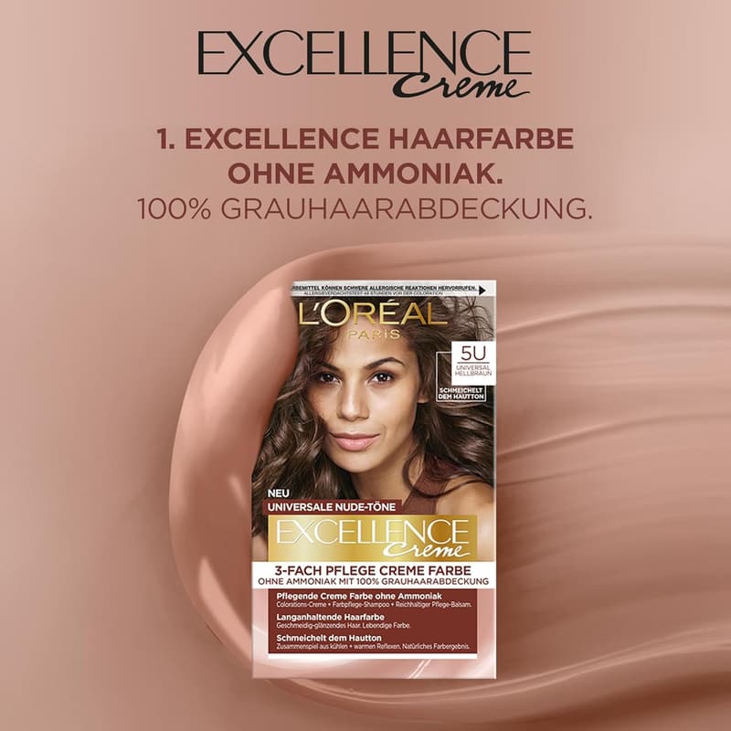 Excellence Creme Nr. 5U - Ammoniakfreie Haarfarbe für jeden Hautton