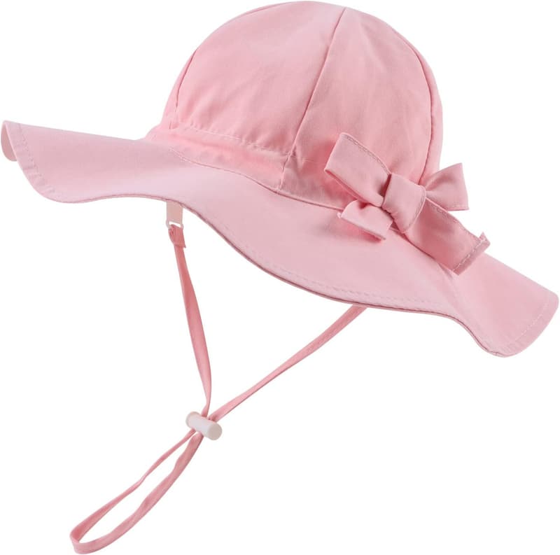 Baby Mädchen Sonnenhut mit UV-Schutz und Schleife für den Sommer