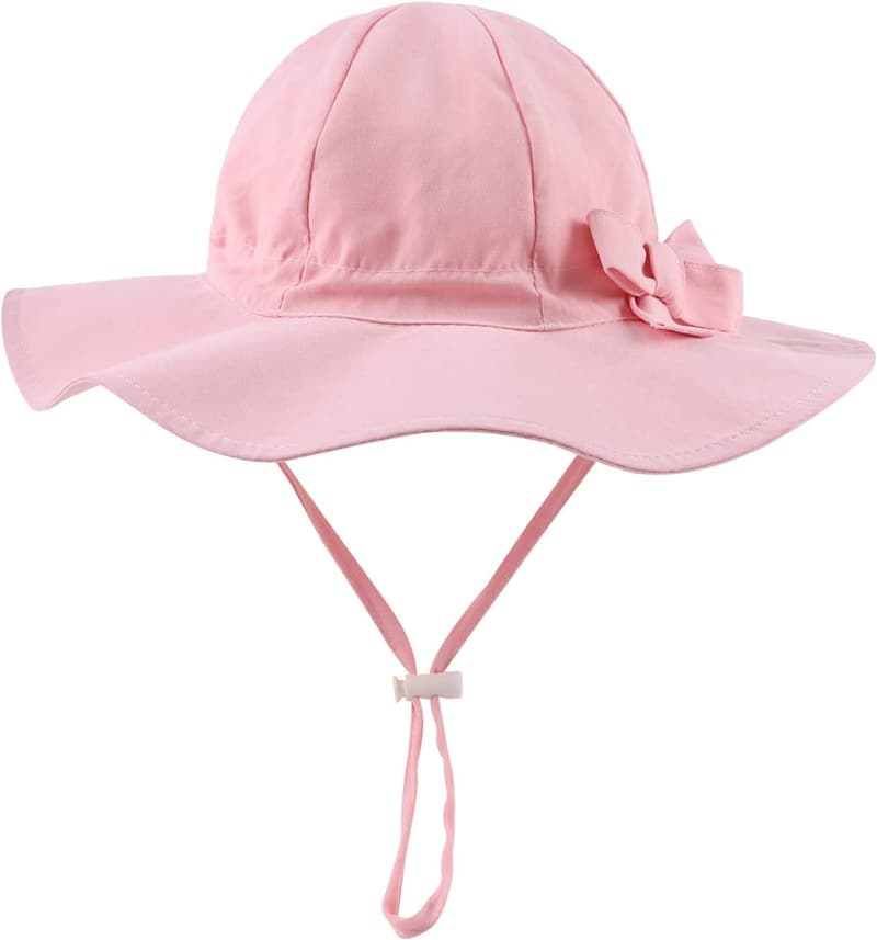Baby Mädchen Sonnenhut mit UV-Schutz und Schleife für den Sommer