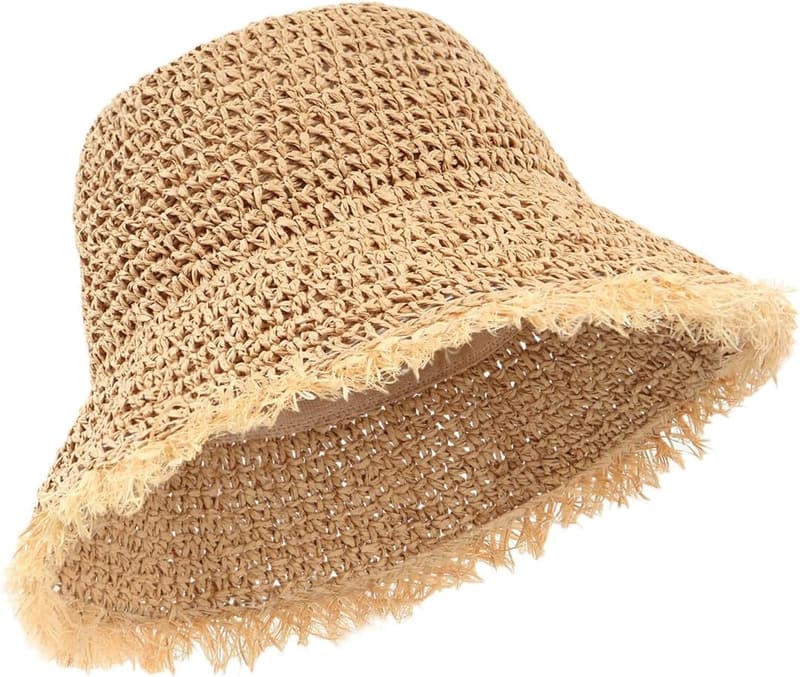 Atmungsaktiver Sommer-Strohhut für Damen und Herren mit breiter Krempe