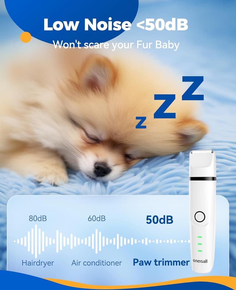 Wiederaufladbare 4-in-1 Schermaschine für Hunde und Katzen mit Trimmer, Pfotenschneider und Krallenschleifer