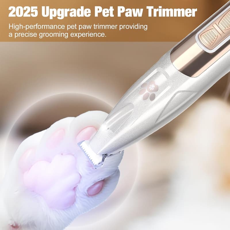 Pfotentrimmer für Hunde mit LED, leise, Type-C-Ladung