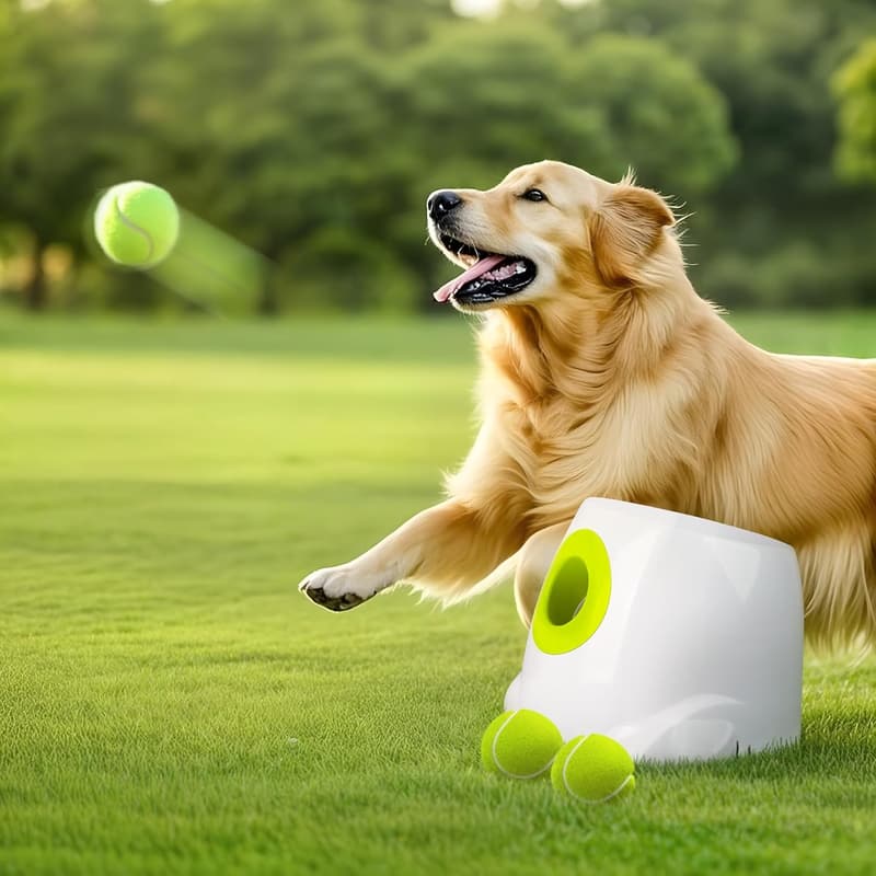 Interaktives Wurfspielzeug für Hunde – Automatischer Ballwerfer mit 3 Bällen