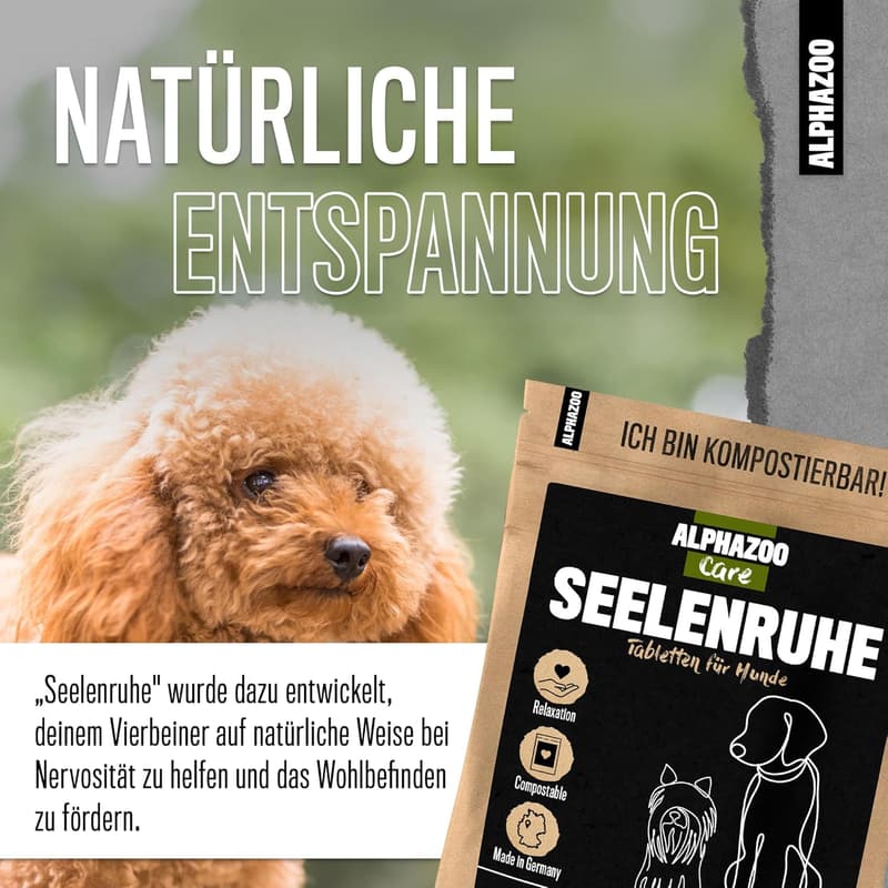 Natürliches Beruhigungsmittel für Hunde mit Baldrian – 50 Tabletten zur Stressreduktion