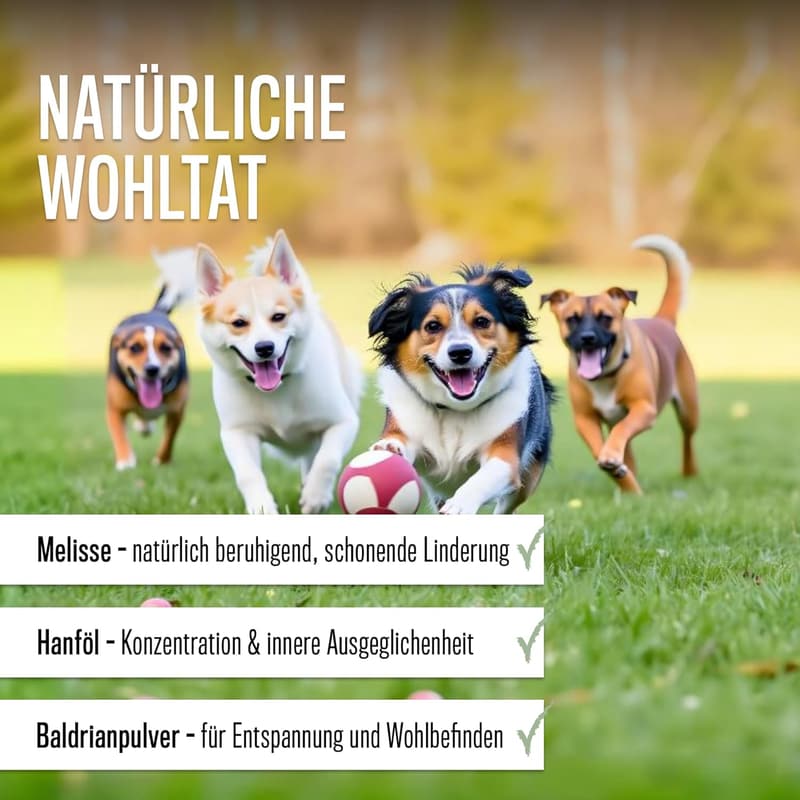 Natürliches Beruhigungsmittel für Hunde mit Baldrian – 50 Tabletten zur Stressreduktion