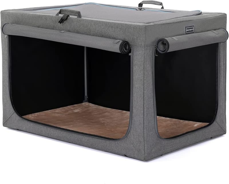 Faltbare Hundebox für mittlere Hunde mit verstellbarem Design, grau