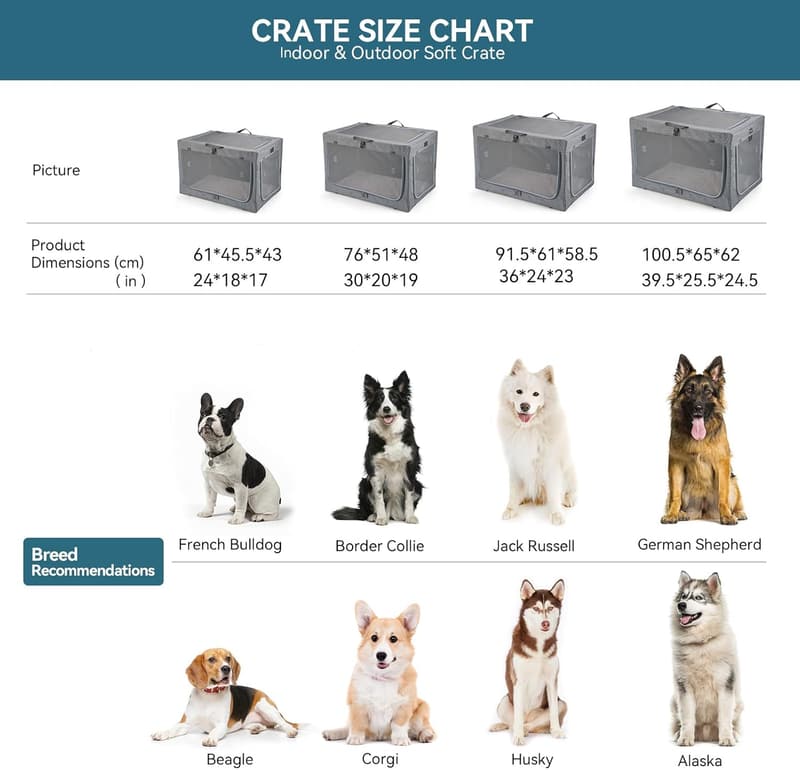Faltbare Hundebox für mittlere Hunde mit verstellbarem Design, grau