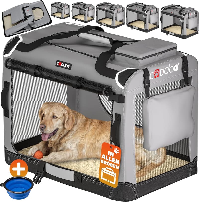 Faltbare Hundebox XXXL 101x70x70cm für Haustiertransport im Auto