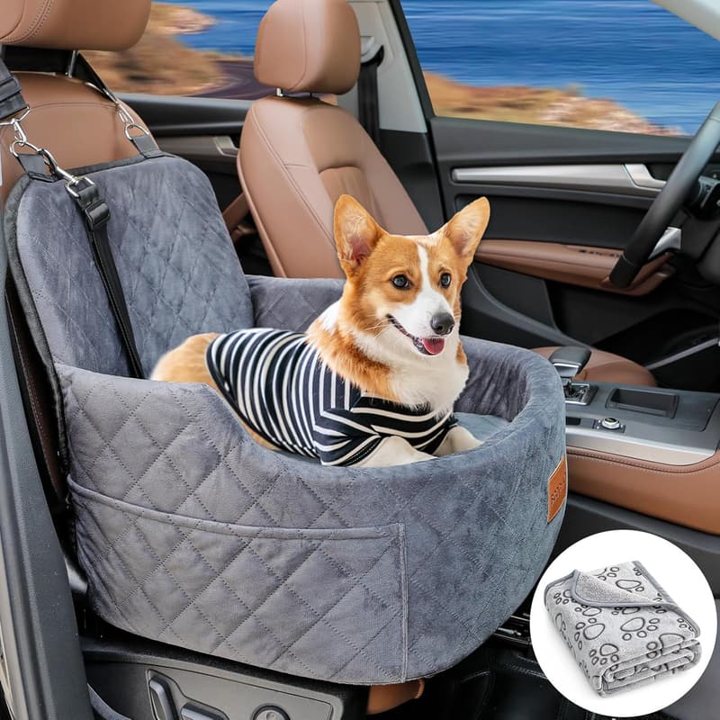 Haustier-Auto-Transportbox für Hunde und Katzen, schwarz, waschbar