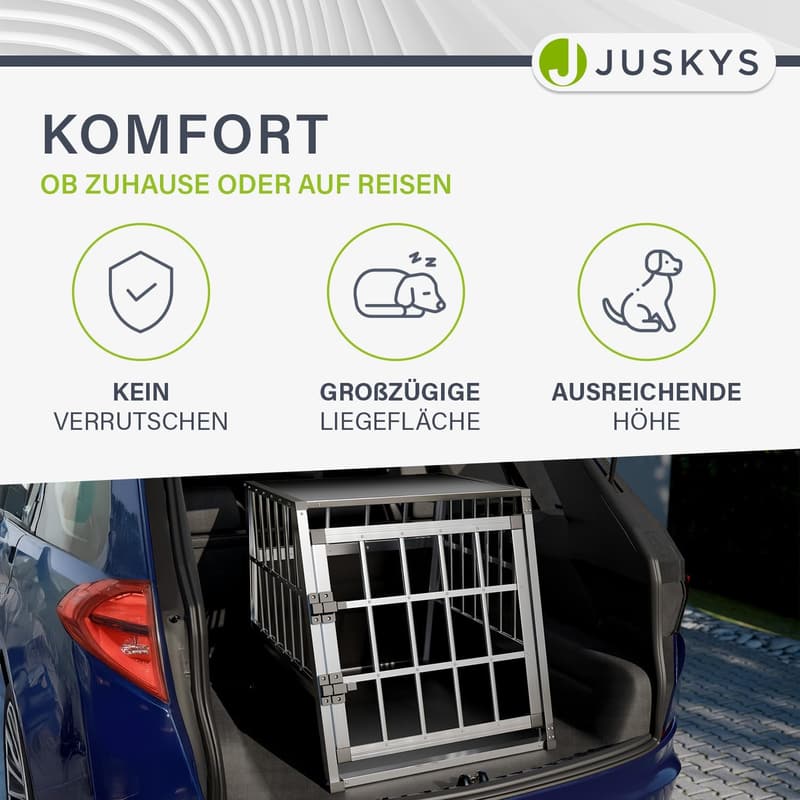 Robuste Alu Hundetransportbox L - 91x66x70 cm mit Gittertür