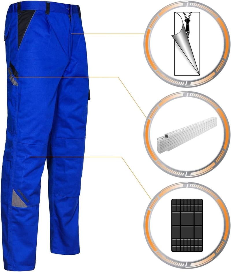 Robuste Arbeitshose für Herren mit Stretchbund und 6 Taschen