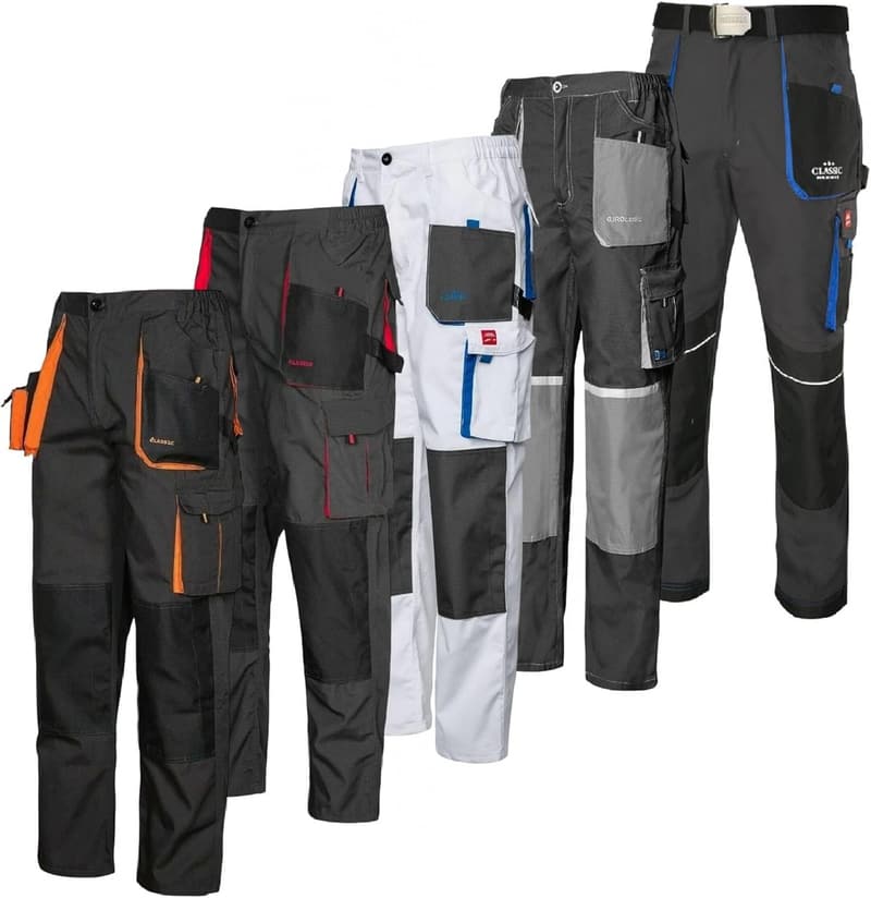Robuste Arbeitshose für Herren mit Kniepolstertaschen und Stretchbund