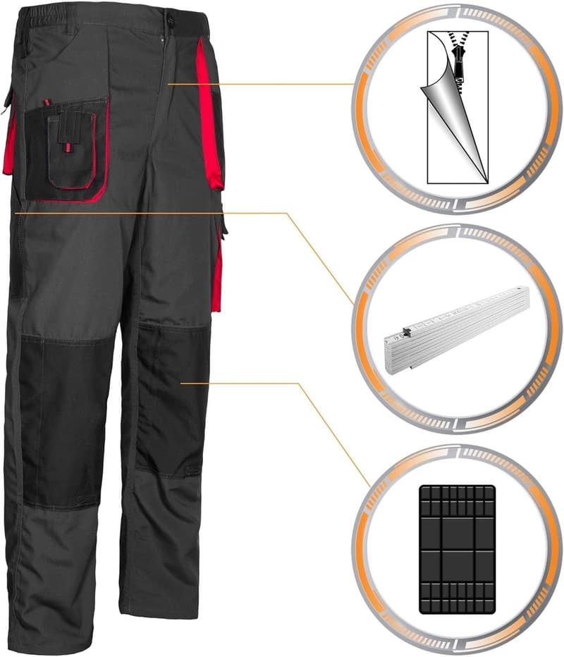 Robuste Arbeitshose für Herren mit Kniepolstertaschen und Stretchbund