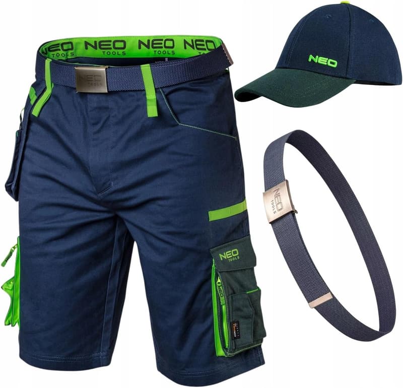 Kurze Arbeitshose für Herren aus Cordura mit Gürtel und multifunktionalen Taschen