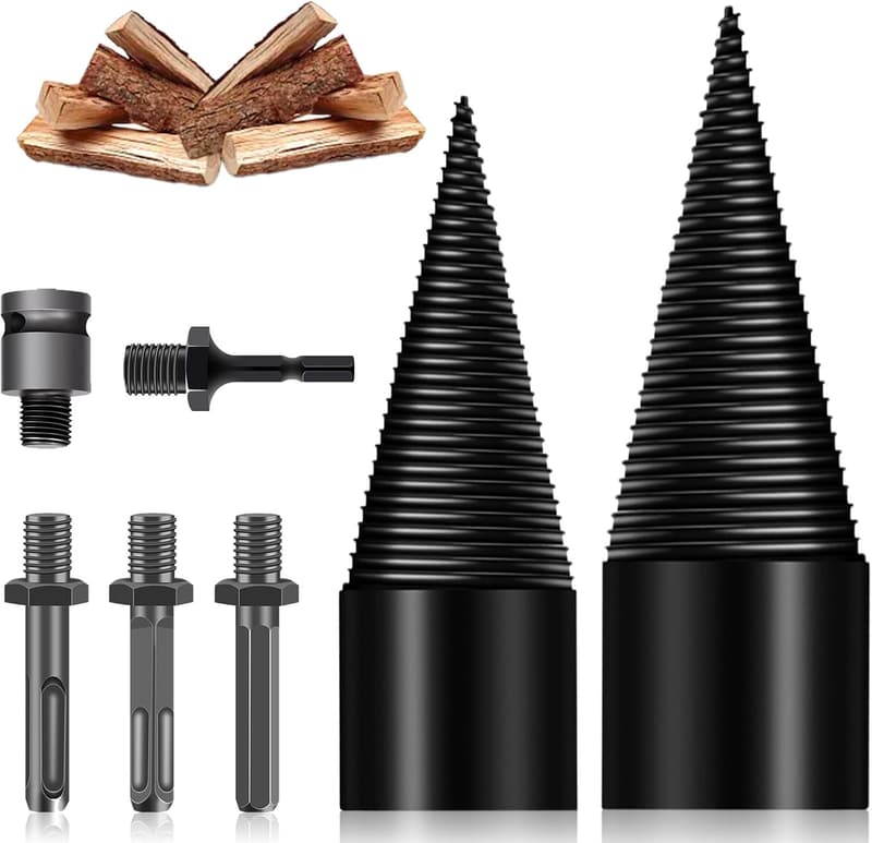 Holzspalter-Set mit Kegelbohrer 45mm und 32mm für Haushaltsbohrmaschinen