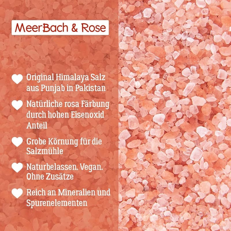 Himalaya Salz rosa Kristallsalz 1kg für Salzmühle und Baden