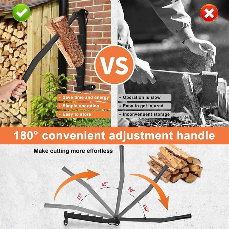 Holzspalter aus Karbonstahl – Manueller Hebel-Hobel für alle Holzarten