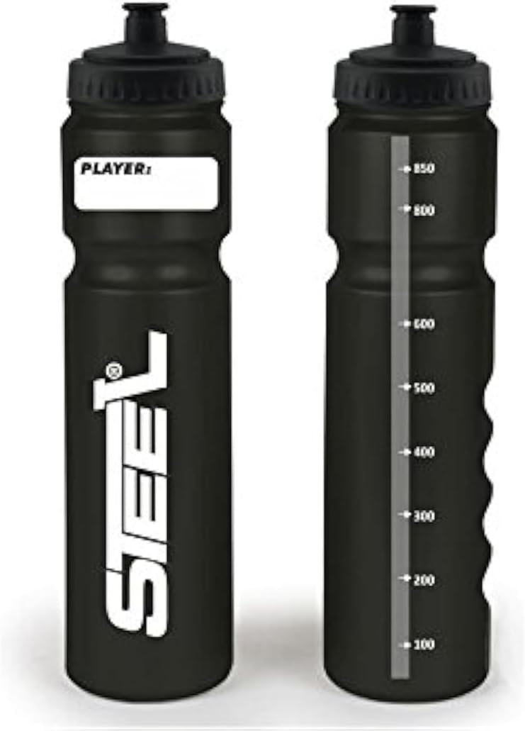 Hockey Trinkflasche 1,0L aus Edelstahl mit kurzem Halm