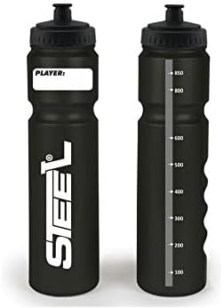 Hockey Trinkflasche 1,0L aus Edelstahl mit kurzem Halm