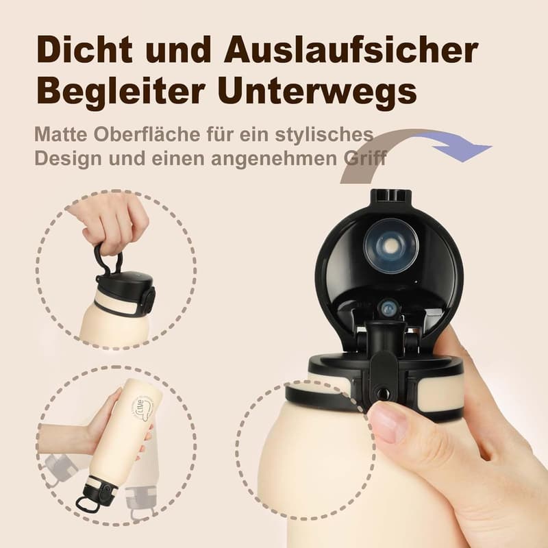 Isolierte Edelstahl-Trinkflasche 1l für Sport und Outdoor-Aktivitäten