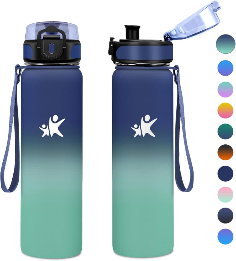 Edelstahl-Trinkflasche 1L, BPA-frei, auslaufsicher für Kinder, Sport und Outdoor