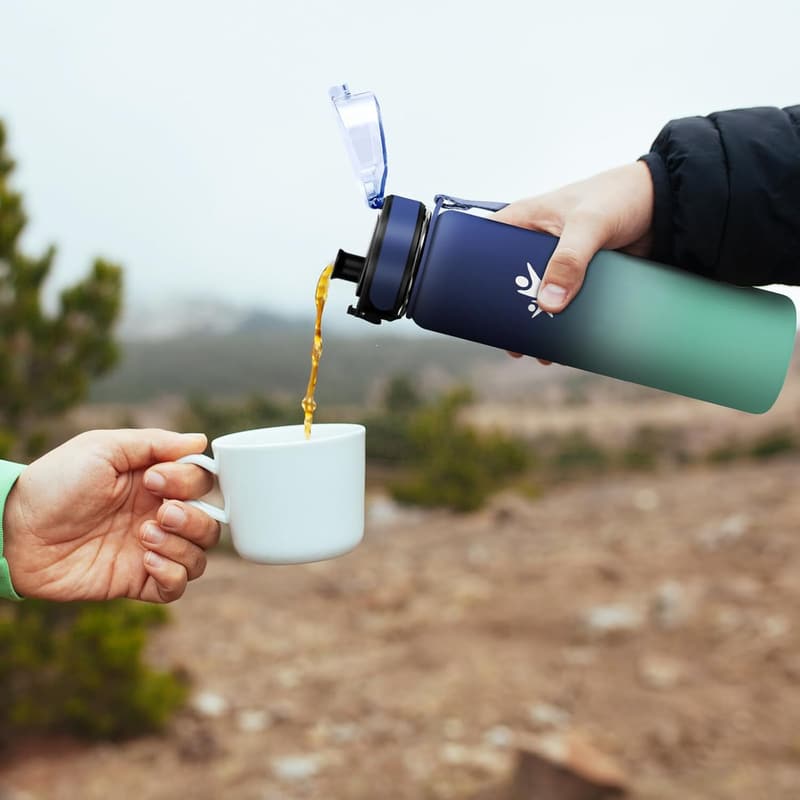 Edelstahl-Trinkflasche 1L, BPA-frei, auslaufsicher für Kinder, Sport und Outdoor