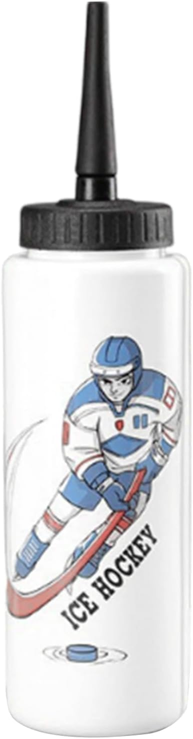 Eishockey Trinkflasche 1l mit langem Strohhalm, auslaufsicher für Sportler