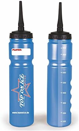 Hockey-Trinkflasche mit langem Halm, 1,0L, silberfarben