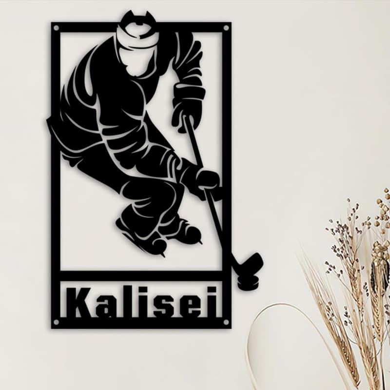Personalisierte Hockey LED-Lampe mit Namen – Geschenk für Kinder