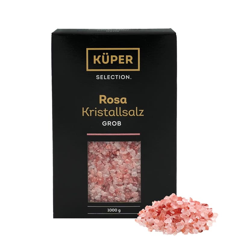 Küper Selection 1000g grobes Kristallsalz rosa für Salzmühlen