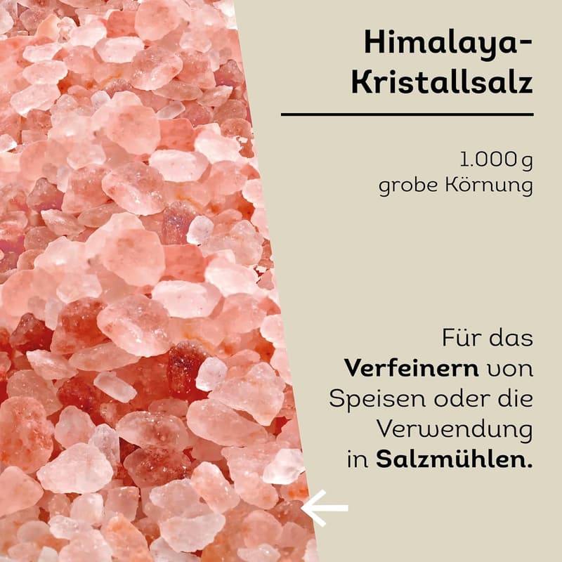 Küper Selection 1000g grobes Kristallsalz rosa für Salzmühlen