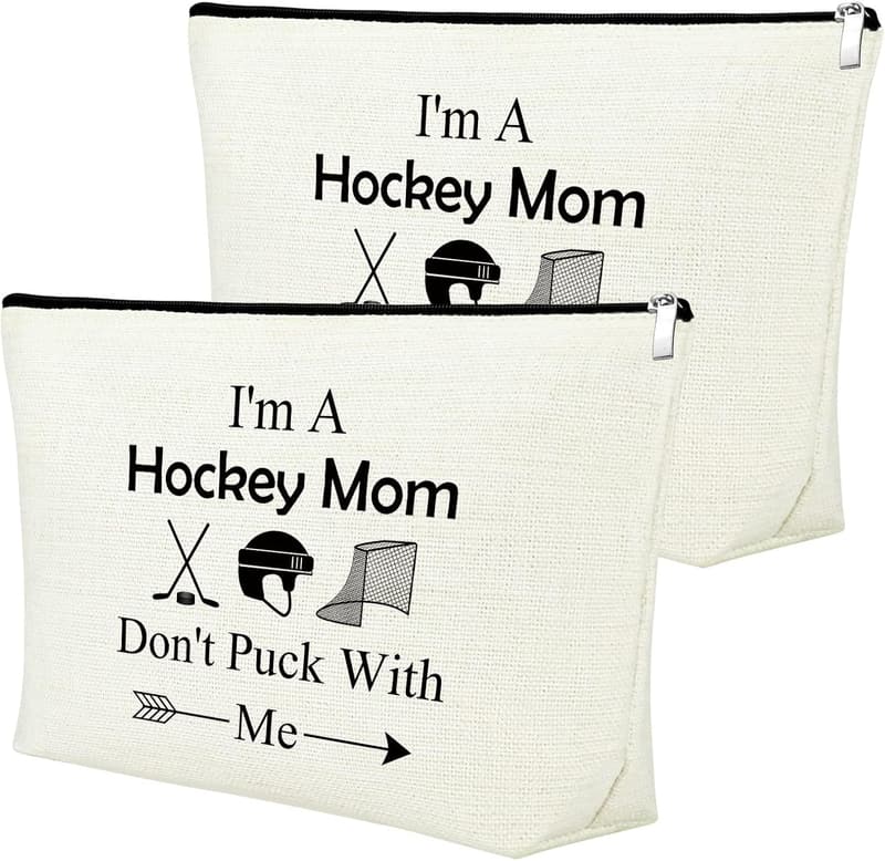 Eishockey-Geschenkset: Make-up-Tasche für Hockey-Mütter, 2 Stück