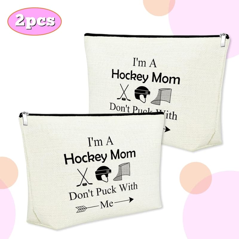 Eishockey-Geschenkset: Make-up-Tasche für Hockey-Mütter, 2 Stück
