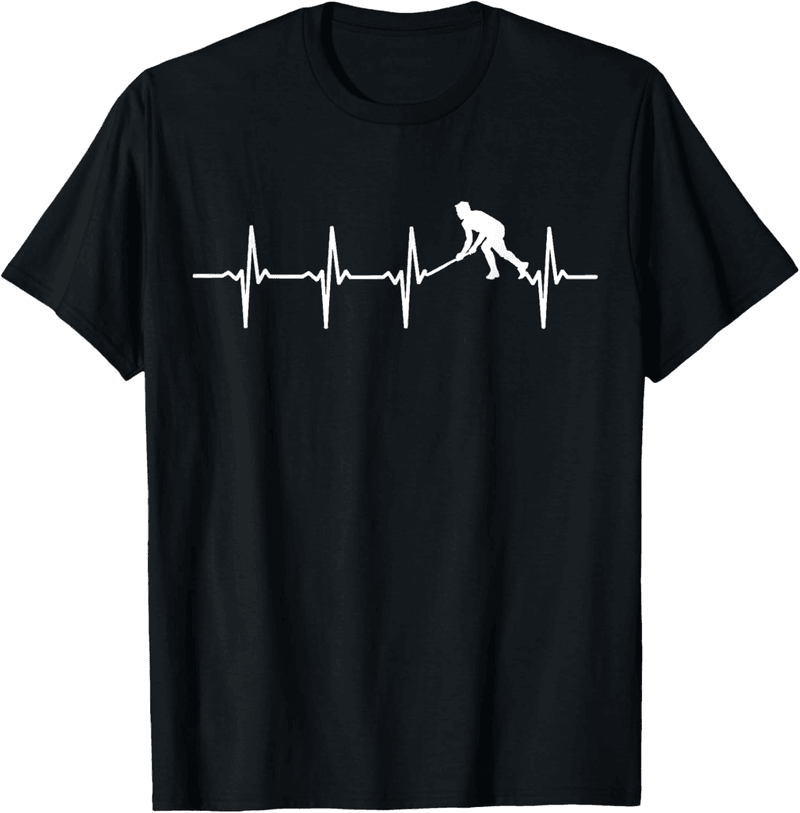 Hockey T-Shirt mit Herzschlag EKG Motiv für Spieler