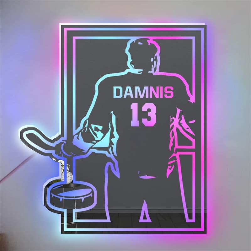 Personalisierte LED Hockey Wandkunst für Männer und Jungen