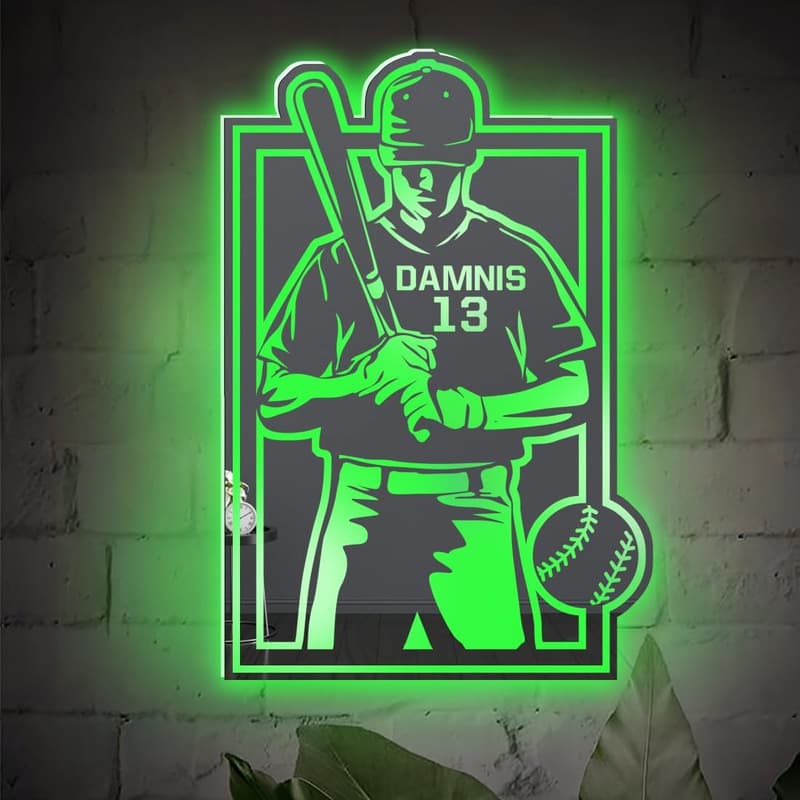 Personalisierte LED Hockey Wandkunst für Männer und Jungen