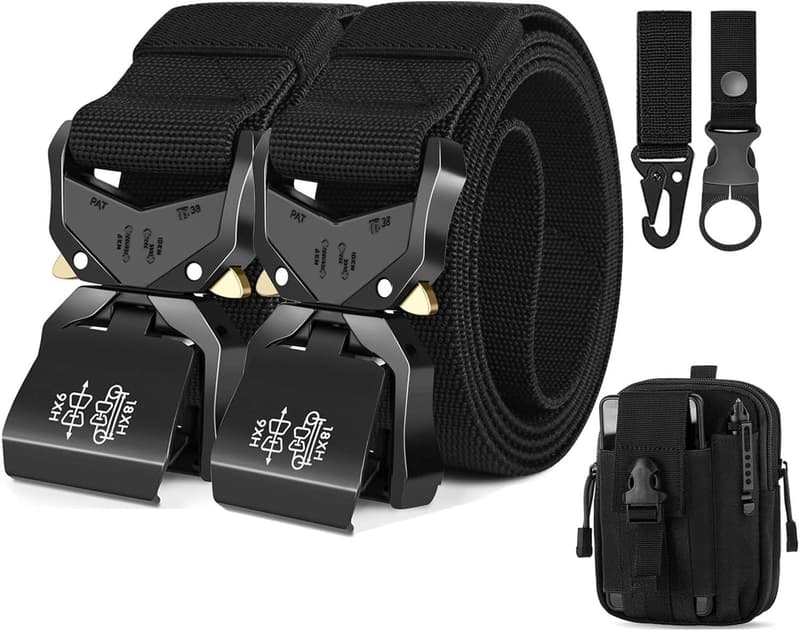 Taktischer Herren-Gürtel 3,8 cm mit Molle Beutel und Wasserflaschenclip