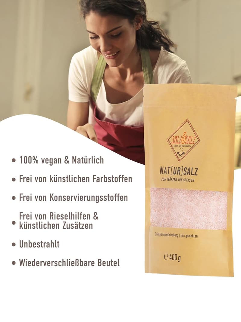 Premium Himalaya Salz – Grob- und Fein-Salz Set 400g & 900g – Unbehandelt, ohne Zusätze