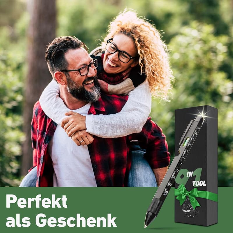 9-in-1 Taktischer Kugelschreiber mit Licht und Werkzeugen für Männer