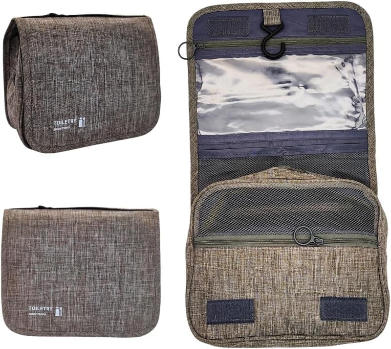 Praktische Kulturtasche zum Aufhängen für Damen und Herren (Grau)
