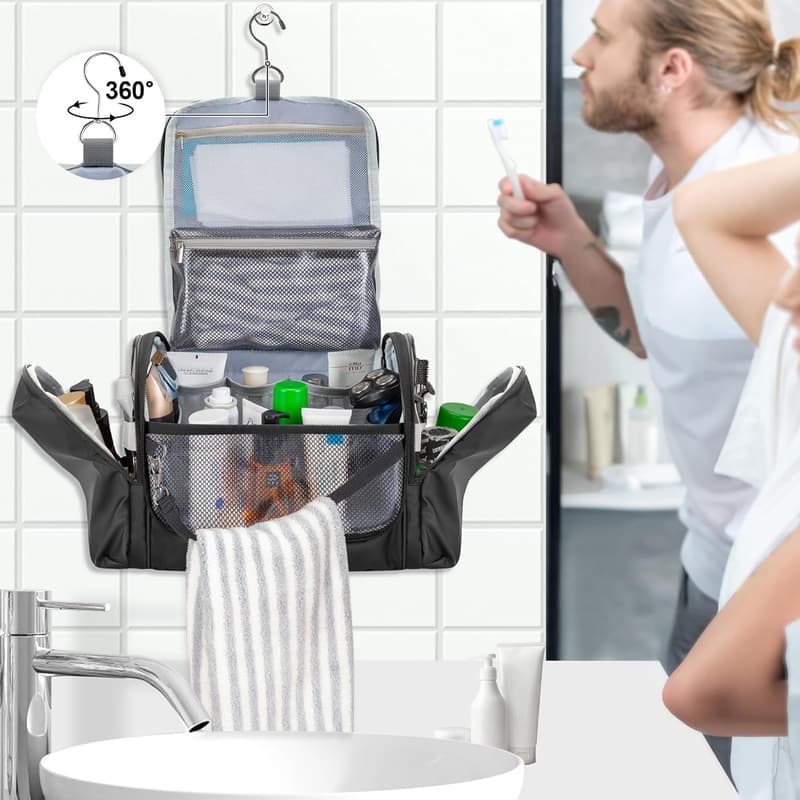 Taktischer Kulturbeutel für Männer – Großer Hygiene Organizer in Schwarz